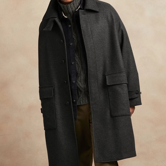 Banana Republic Other - Oversized Italian Melton Balmacaan Coat